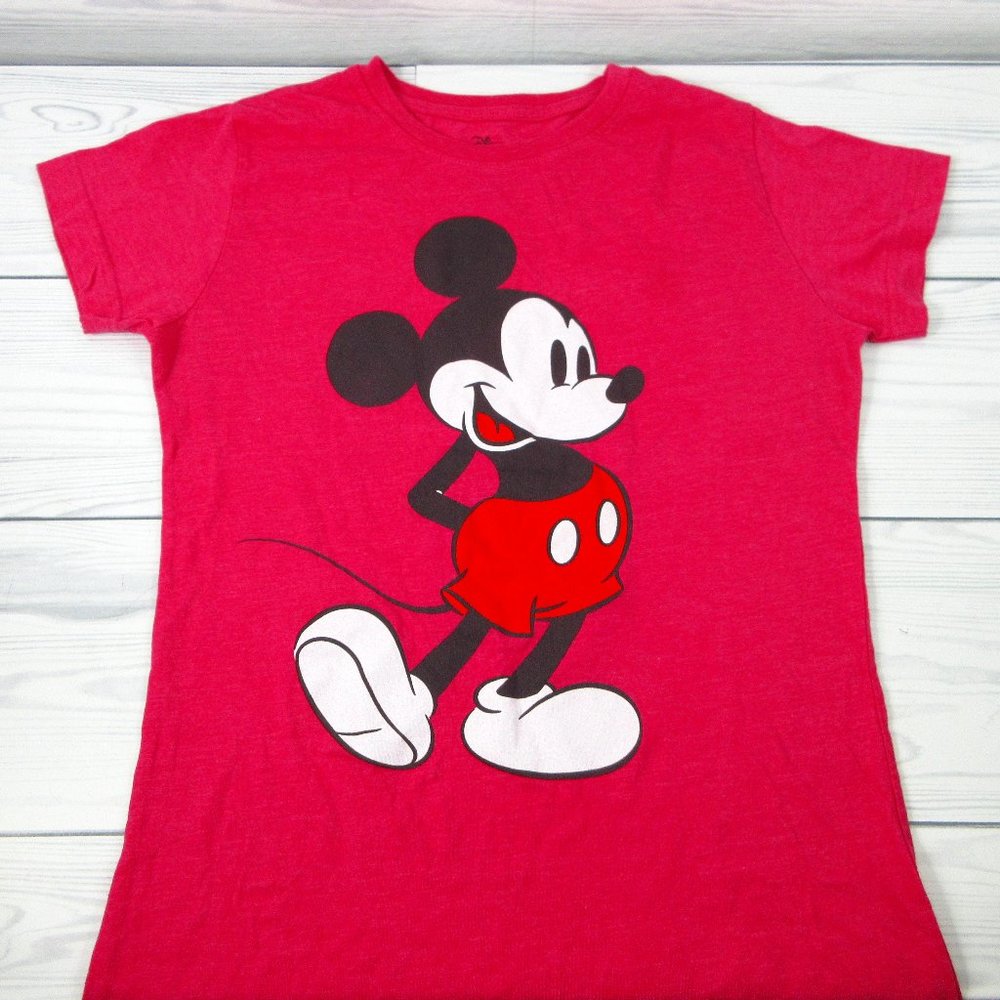 Disney Mickey Mouse TShirt Women Teens Extra Large Pink Short Sleeve Cotton